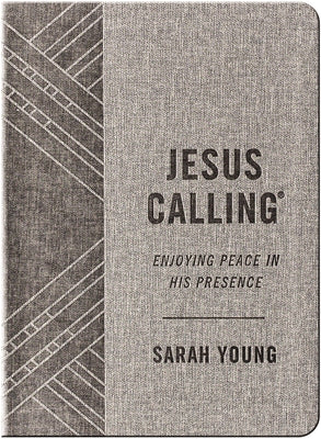 Jesus Calling, Textured Gray Leathersoft, with Full Scriptures: Enjoying Peace in His Presence (a 365-Day Devotional) - The Perfect Christian New Year