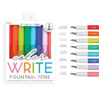 Color Write Fountain Pens Set of 8