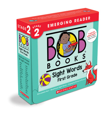 Bob Books - Sight Words First Grade Box Set Decodable Phonics Books, Ages 4 and Up, First Grade, Flashcards (Stage 2: Emerging Reader)