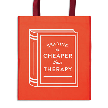 Reading Is Cheaper Than Therapy Reusable Shopping Bag