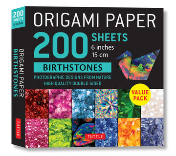 Origami Paper 200 Sheets Birthstones 6 (15 CM): Photographic Designs of Gemstones: Double Sided Origami Sheets Printed with 12 Different Designs (Inst