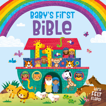 Baby's First Bible, Board Book with Felt Lift-The-Flaps, for Christmas, Easter, Baby Dedications