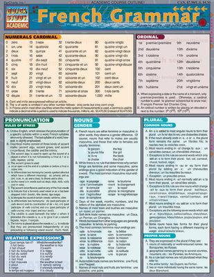 French Grammar: Quickstudy Laminated Reference Guide