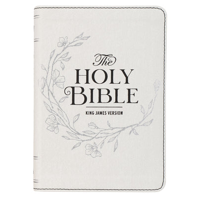 KJV Bible Compact Large Print Faux Leather White