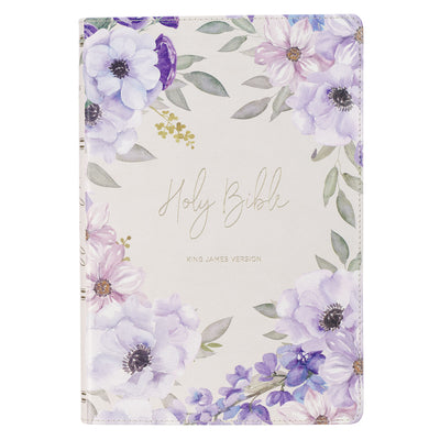 KJV Bible Giant Print Full-Size (Faux Leather, Floral)