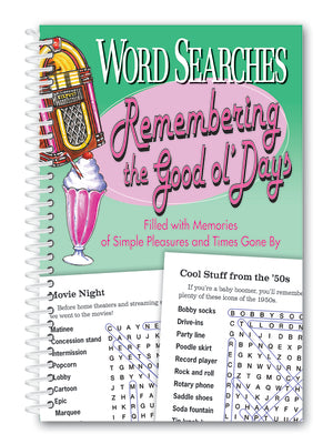 Word Searches Remembering the Good Ol' Days