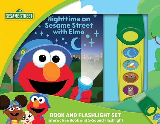 Sesame Street: Nighttime on Sesame Street with Elmo Book and 5-Sound Flashlight Set [With Battery]